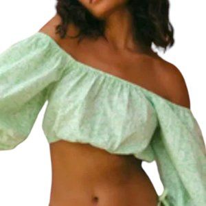 Billabong Tropic Sun Crop Top Honey Dew Size Large Gently Used